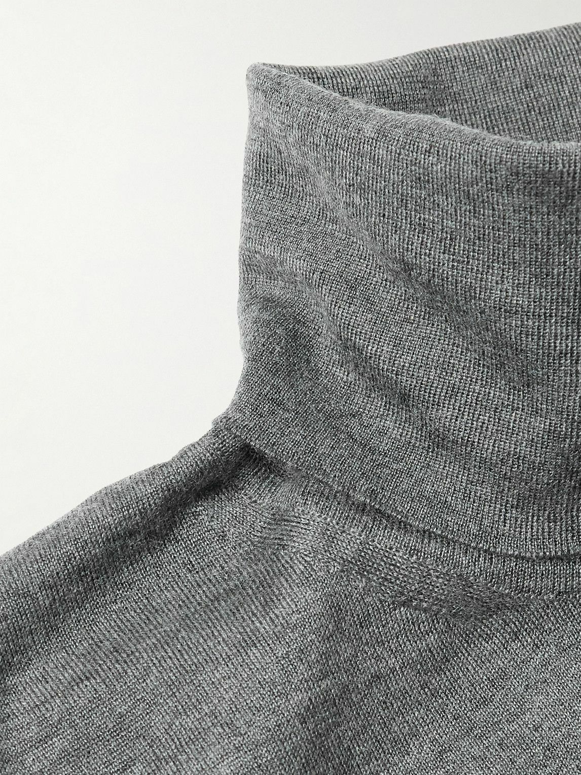 Zegna - Cashmere and Silk-Blend Rollneck Sweater - Gray