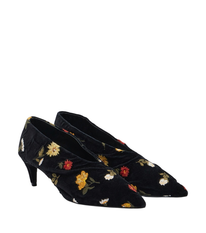 Photo: Khaite Miriam embroidered velvet pumps