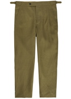 Bode Straight-leg Linen Trousers Olive