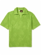 Loewe - Paula's Ibiza Anagram Cotton-Terry Jacquard Polo Shirt - Green