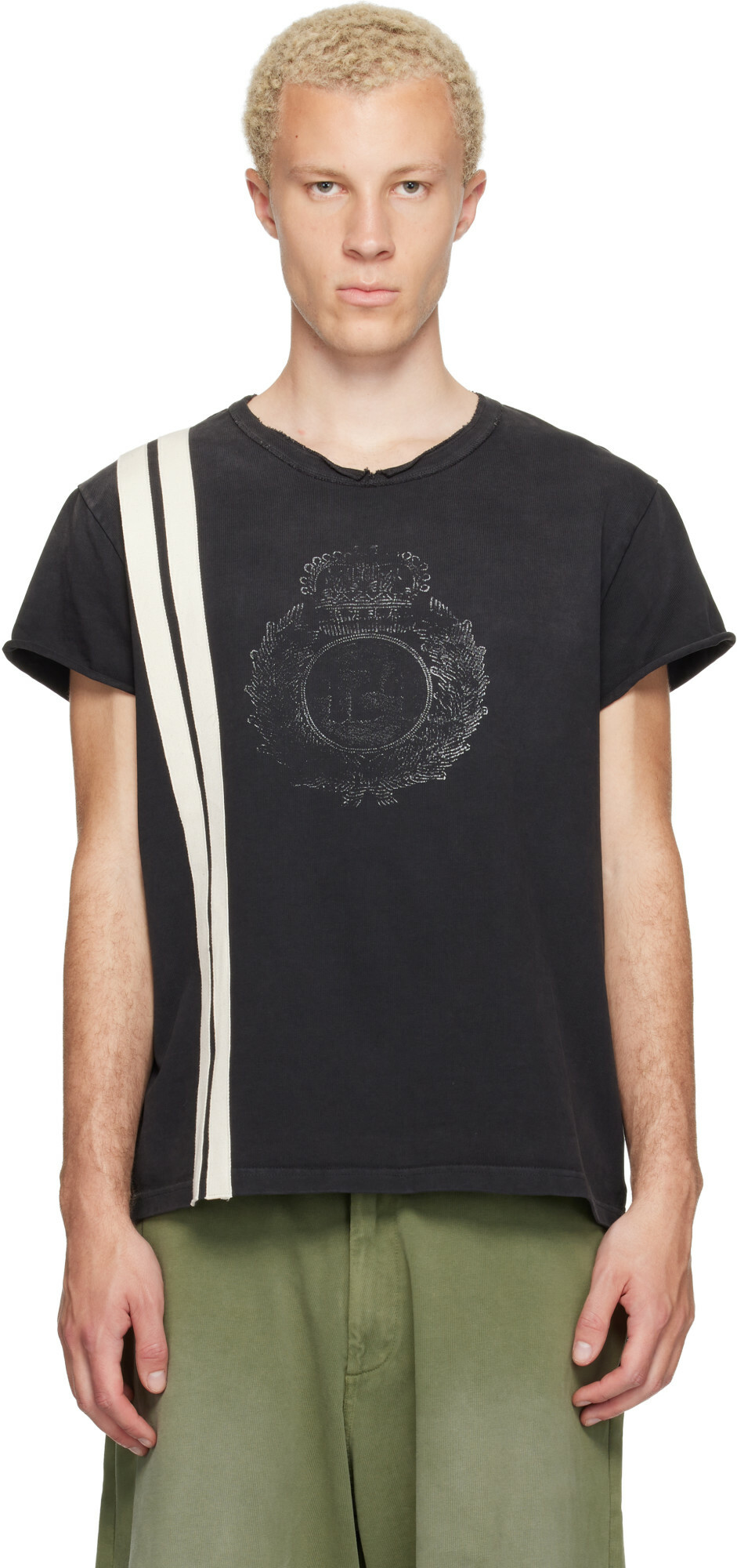 424 Black Capped Thermal T-shirt