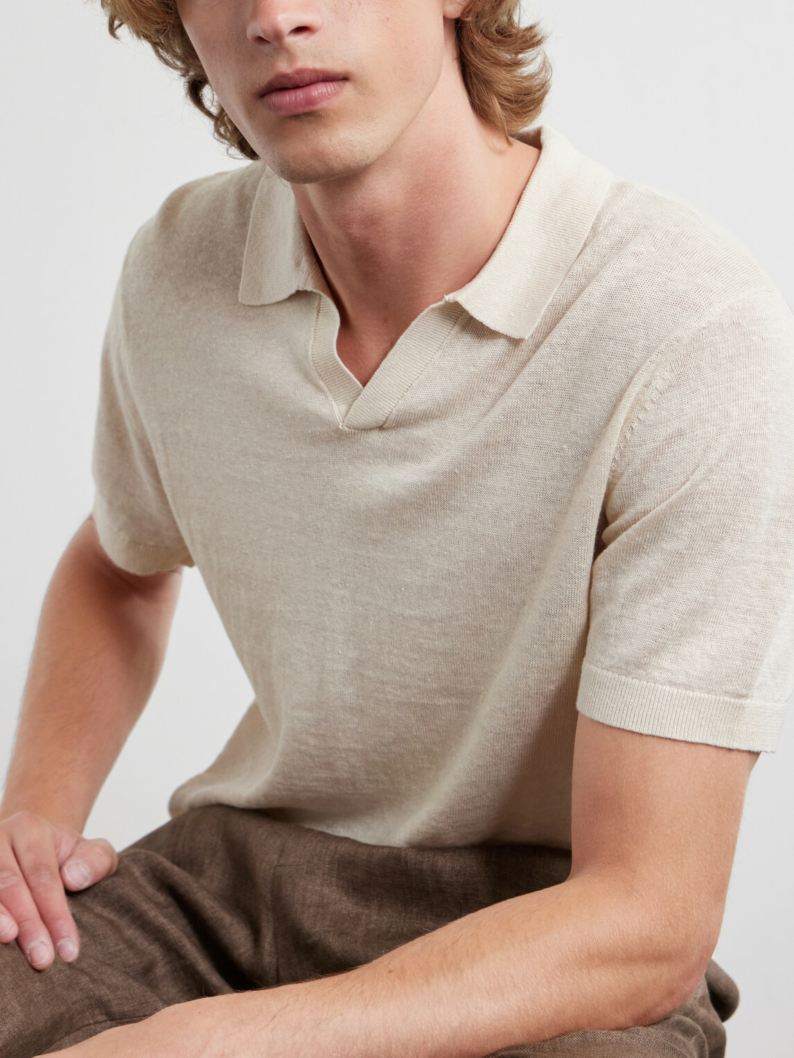 Onia - Johnny Linen Polo Shirt - Neutrals
