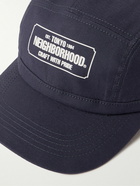 Neighborhood - Leather-Trimmed Logo-Print Cotton-Twill Baseball Cap