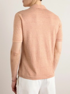 Brunello Cucinelli - Camp-Collar Linen and Cotton-Blend Shirt - Orange