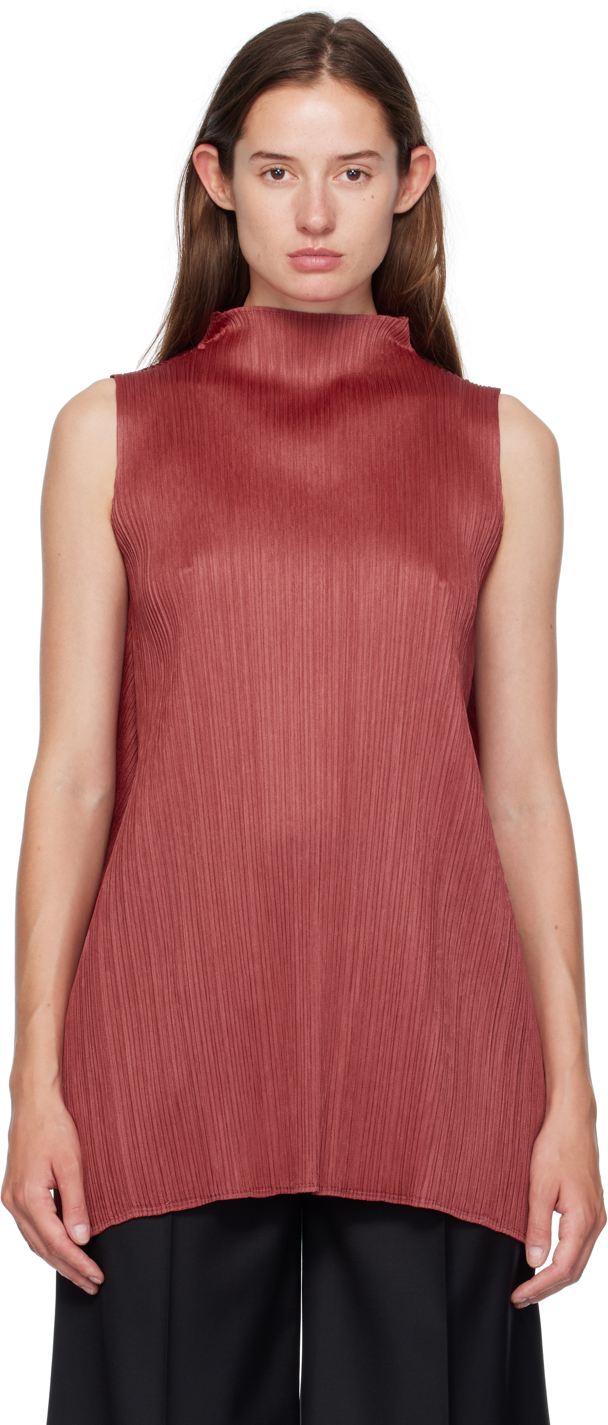 PLEATS PLEASE ISSEY MIYAKE Red Lamp Shade Pants Pleats Please