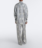 Stella McCartney Printed silk satin wide-leg pants