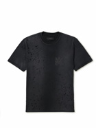 AMIRI - Shotgun Logo-Print Distressed Cotton-Jersey T-Shirt - Black