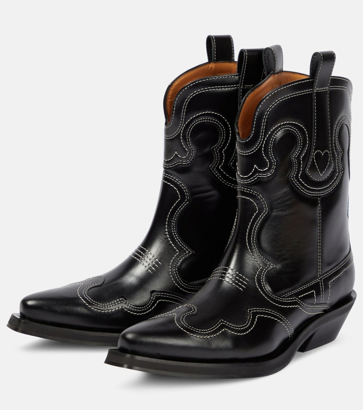 Ganni Leather cowboy boots GANNI
