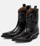 Ganni Leather cowboy boots