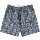 Sunspel Men's Printed Boxer Short in Liberty Blue Orchard