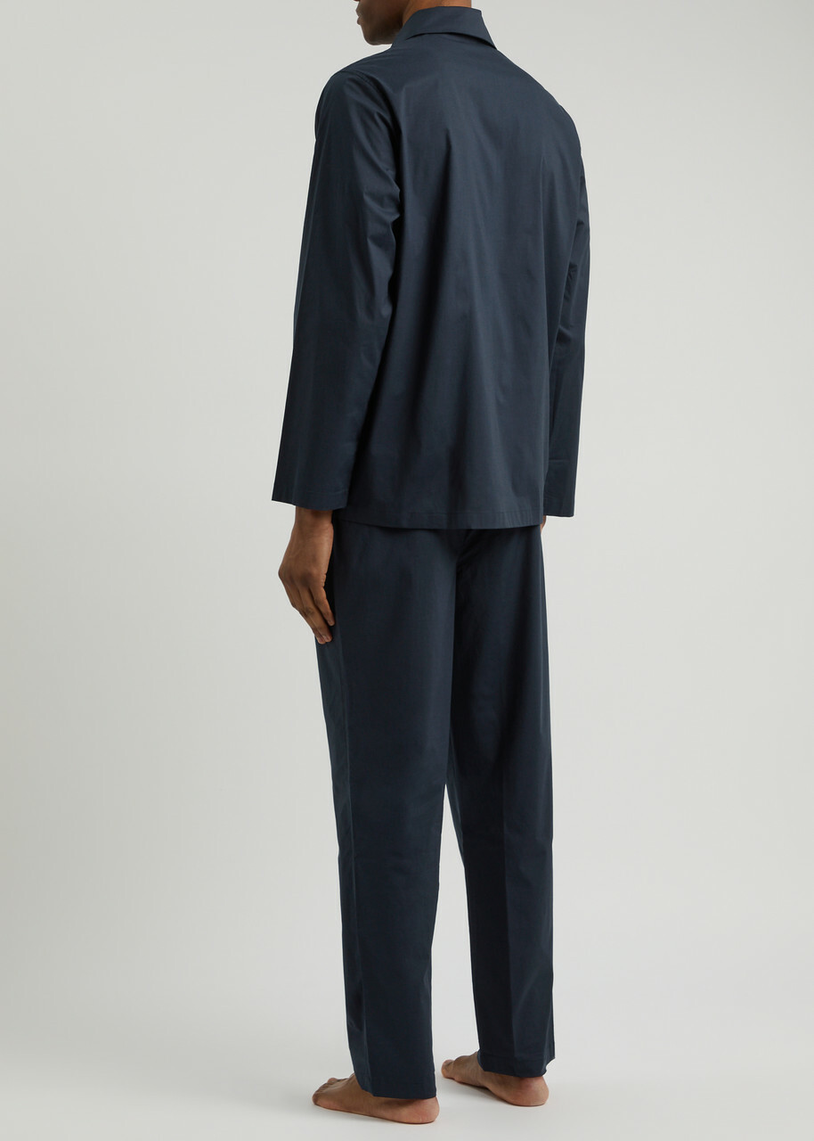 Boss Chris Poplin Pyjama set Dark Blue