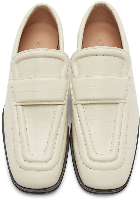 Bottega Veneta Off-White Croc Loafers Bottega Veneta