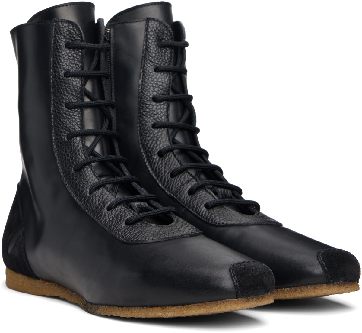 Stefan Cooke Black Slash Heel Boxer Sneakers
