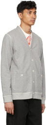 Junya Watanabe Grey Button V-Neck Cardigan