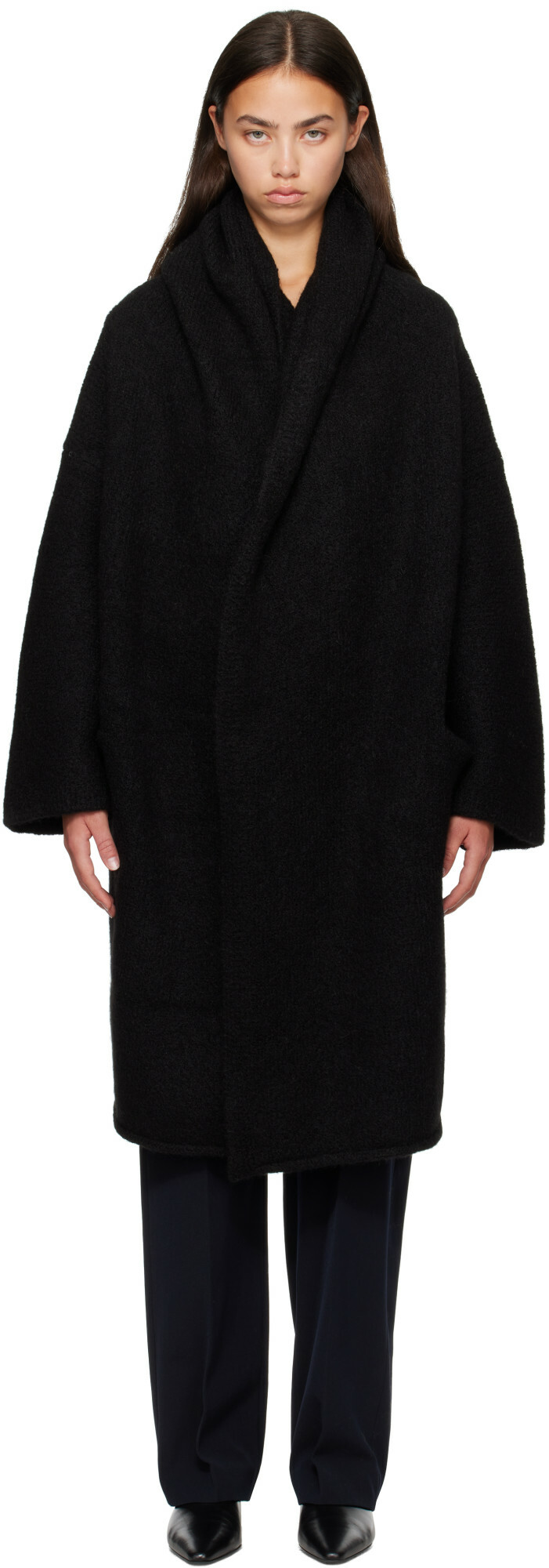 Lauren Manoogian Black Capote Coat