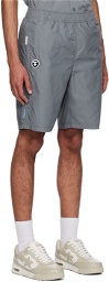 AAPE by A Bathing Ape Gray Camouflage Reversible Shorts