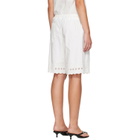 Sandy Liang White Pepita Shorts