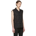 Saint Laurent Black and White Sleeveless Shirt