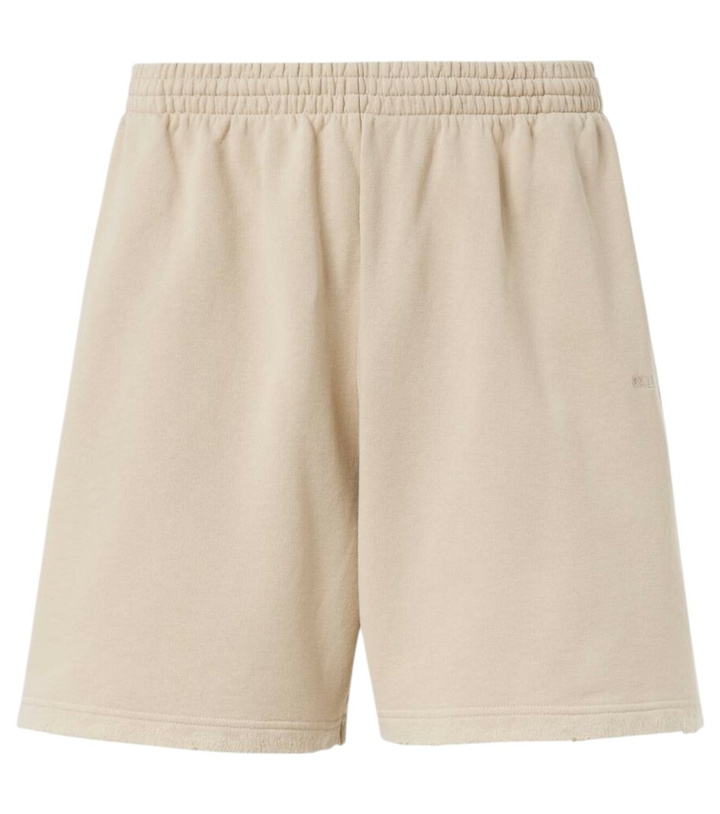 Photo: Balenciaga Back distressed logo cotton shorts