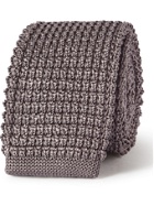 LANVIN - 5cm Knitted Silk Tie - Gray