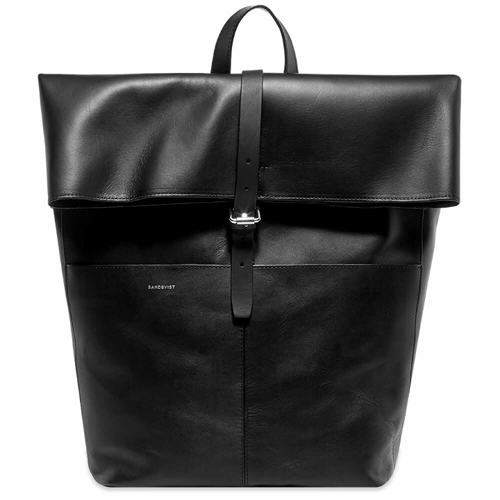 Photo: Sandqvist Men's Antonia Leather Rolltop Bag in Black
