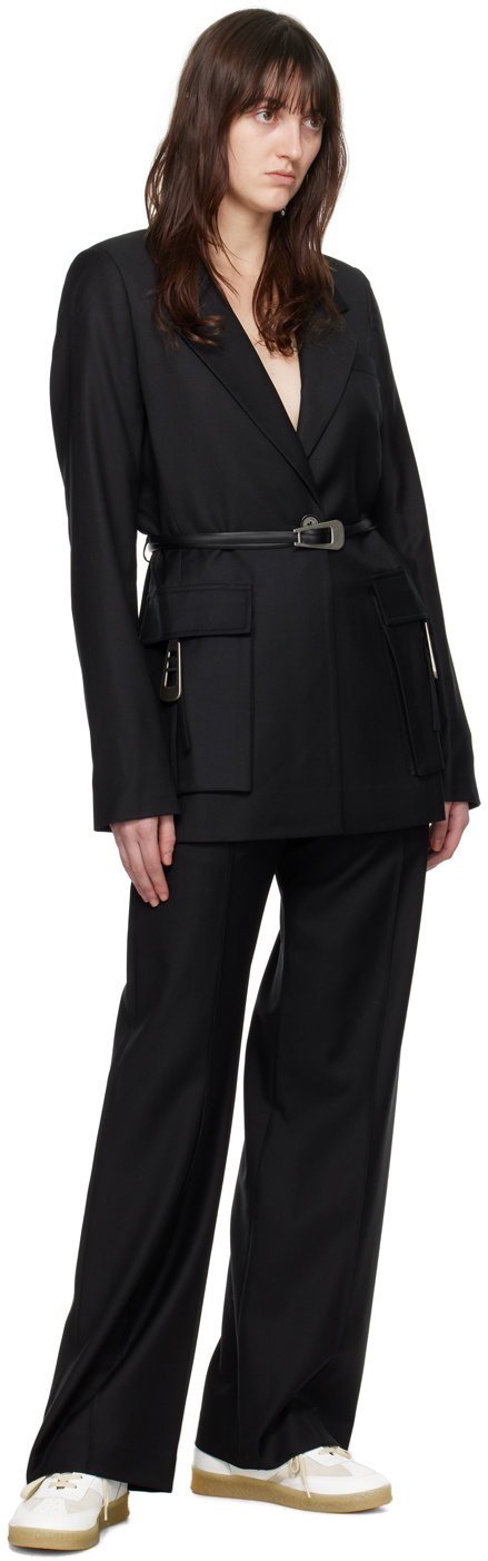 WYNN HAMLYN Black Pinstitch Trousers