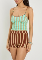 Damson Madder Trudi Striped Swim Shorts Brown