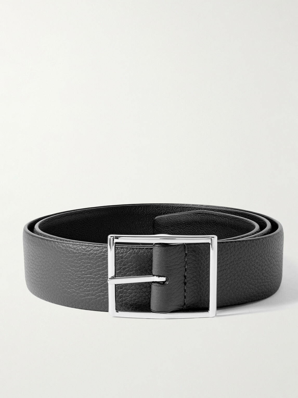 Anderson's - 3.5cm Reversible Full-Grain Leather Belt - Gray