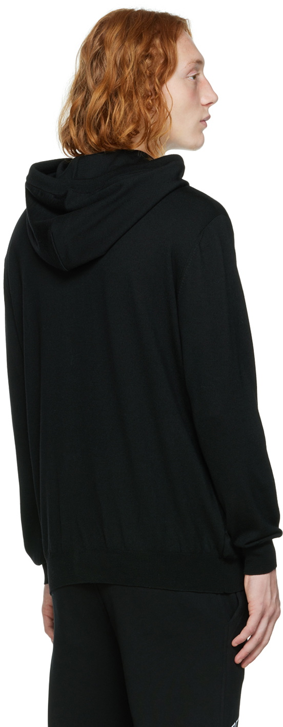 Moschino Black Embroidered Patch Hoodie