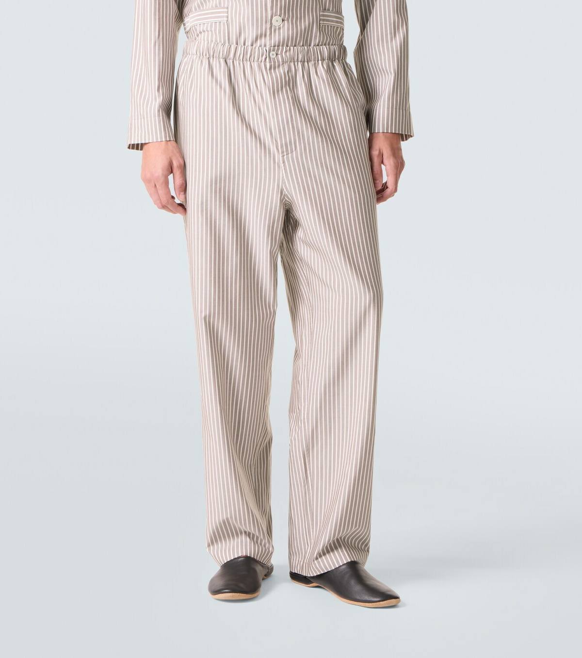 Zegna Striped silk, cotton, and cashmere pajamas