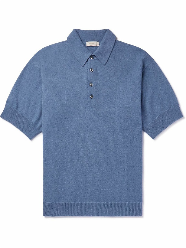 Photo: Agnona - Cashmere Polo Shirt - Blue