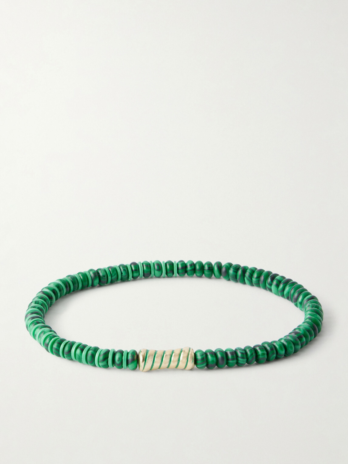 Luis Morais - 14-Karat Gold Malachite Beaded Bracelet