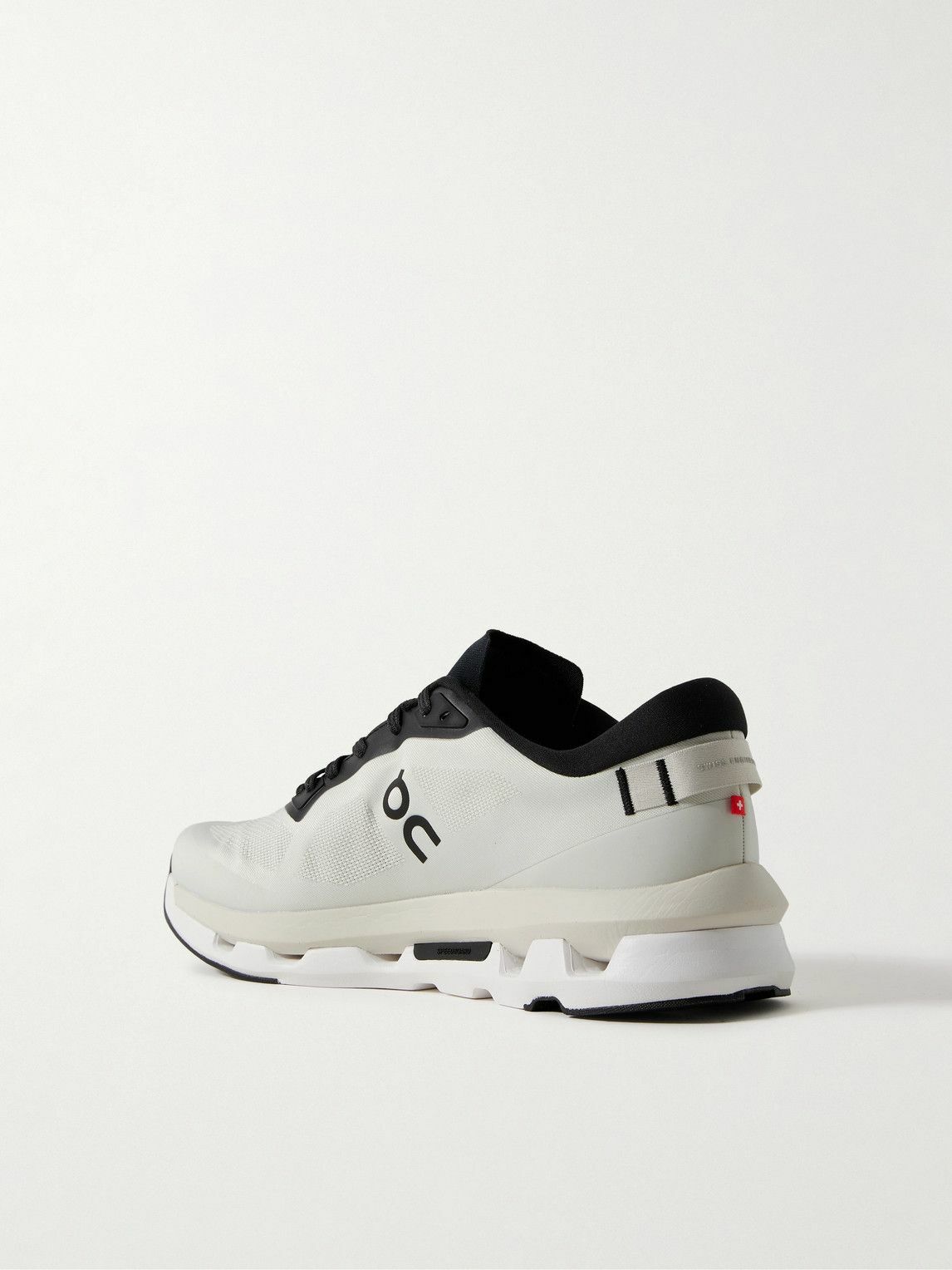 ON - Cloudzone Rubber-Trimmed Mesh Running Sneakers - White On display picture 3