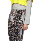 Sulvam Black and Multicolor Leopard Trousers