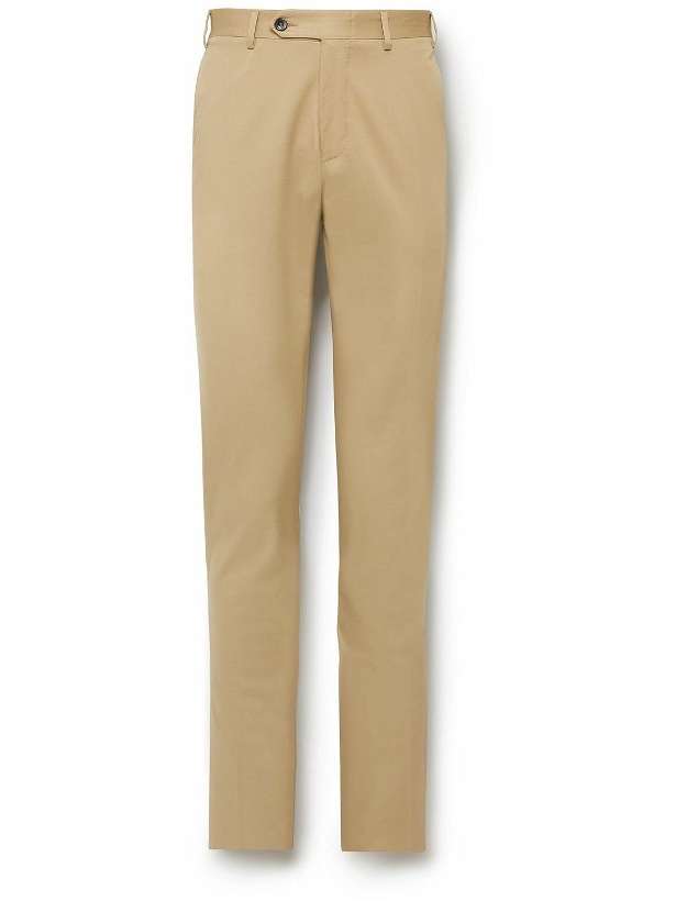 Photo: Canali - Straight-Leg Cotton-Blend Suit Trousers - Neutrals