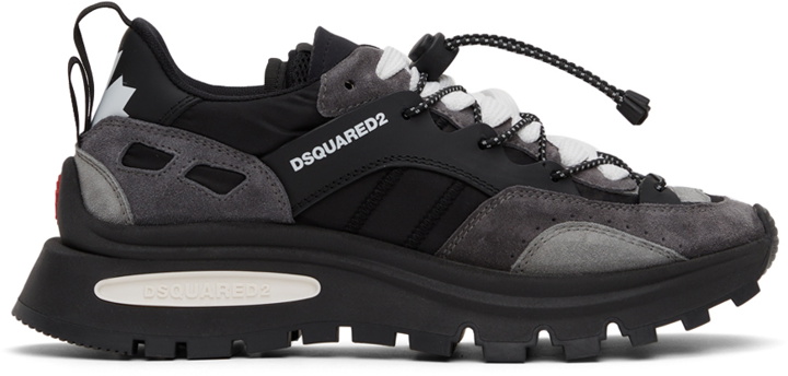 Photo: Dsquared2 Black & Grey Run DS2 Sneakers