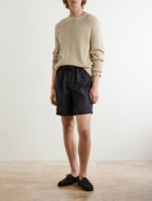Saman Amel - Straight-Leg Silk Shorts - Black