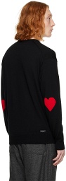 SOPHNET. Black Heart Elbow Sweater