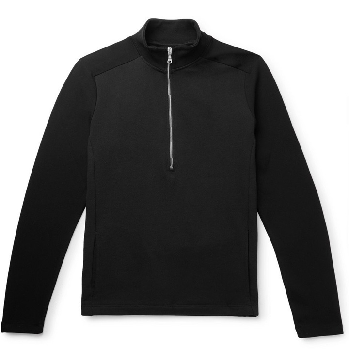 Photo: Folk - Loopback Cotton and Tech-Jersey Half-Zip Sweatshirt - Black