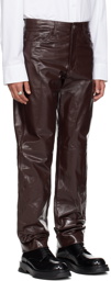 Jil Sander Burgundy Patent Leather Pants