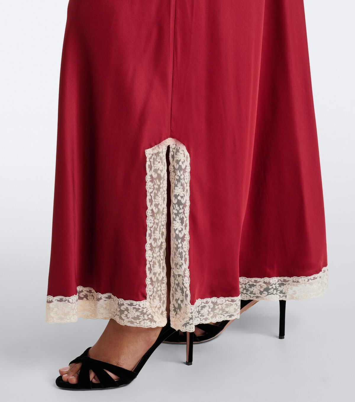 Rixo Keily lace-trimmed satin maxi dress