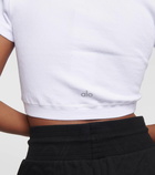 Alo Yoga Serene cotton-blend crop top