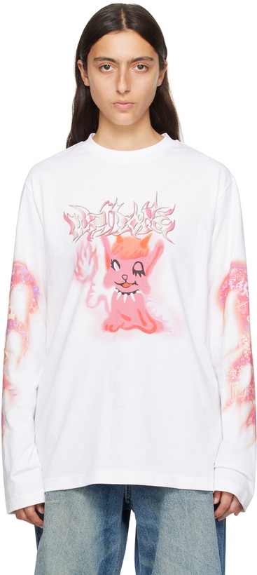 Photo: We11done White Printed Long Sleeve T-Shirt