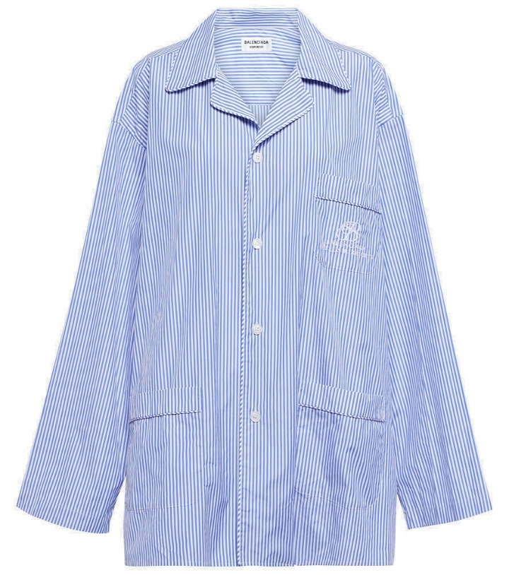 Photo: Balenciaga - Pinstriped cotton pajama top