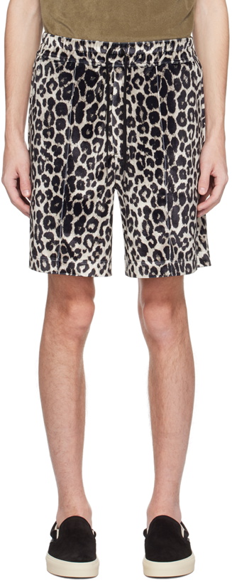 Photo: TOM FORD Black & Beige Leopard Shorts