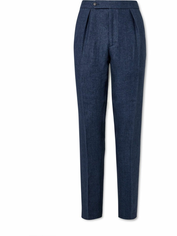 Photo: Polo Ralph Lauren - Brad Straight-Leg Pleated Linen-Drill Suit Trousers - Blue