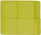 Bottega Veneta Yellow Intrecciato Bifold Coin Pouch Wallet