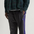 Needles Men's Velour Narrow Track Pants in Charcoal