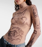 Balenciaga Tattoo printed turtleneck top