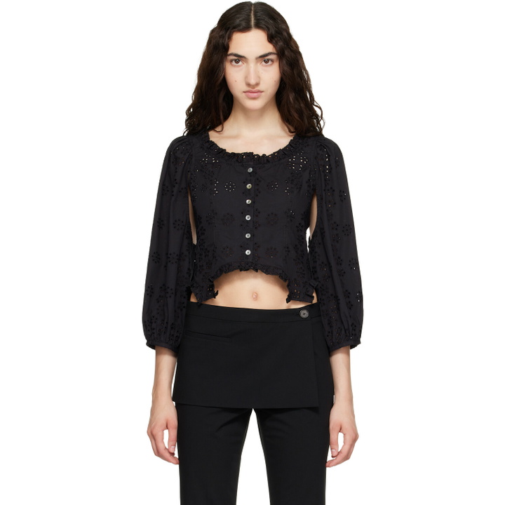 Photo: Sandy Liang Black Palisade Blouse